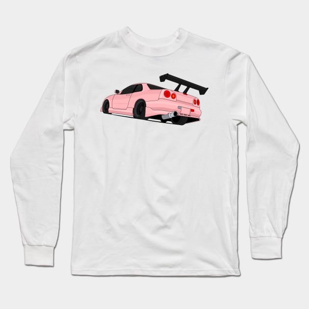 SKYLINE GTR R34 PINK Long Sleeve T-Shirt by VENZ0LIC